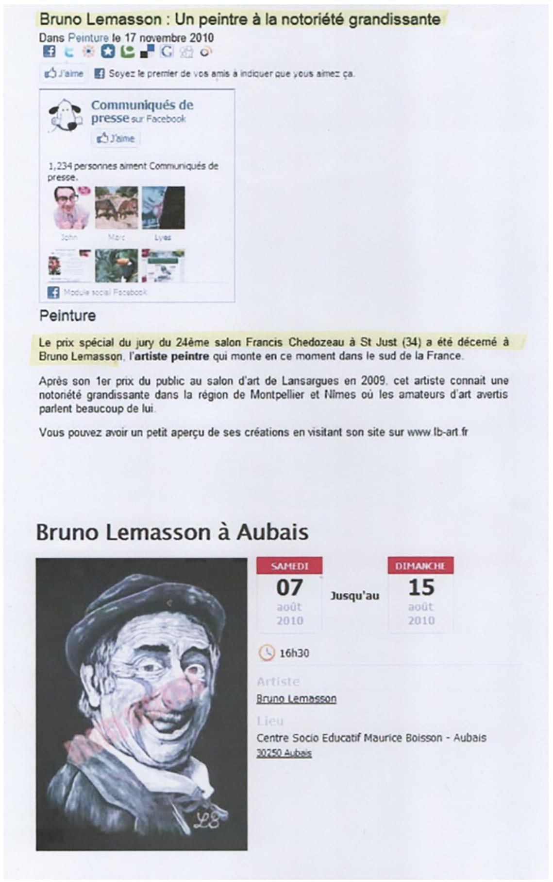 BRUNO LEMASSON A AUBAIS