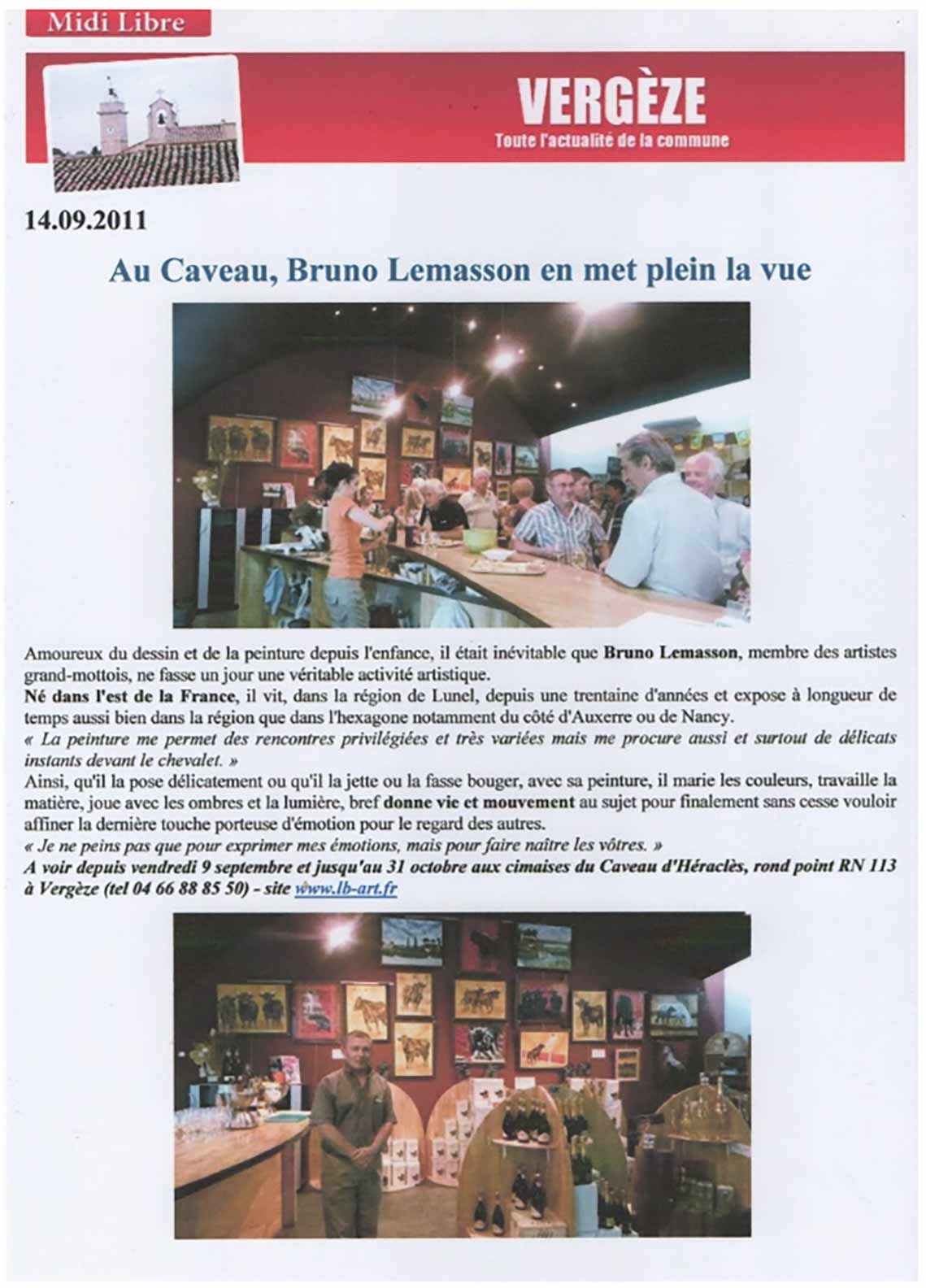 VERGEZE BRUNO LEMASSON EN MET PLEIN LA VUE